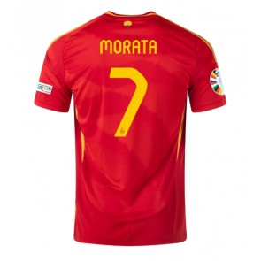 Billiga Spanien Alvaro Morata #7 Hemmatröja EM 2024 Kortärmad